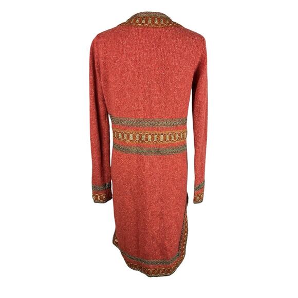 James Coviello Anna Sui Embroidered Long Duster Cardigan Jacket Wool Size Small - Picture 3 of 9